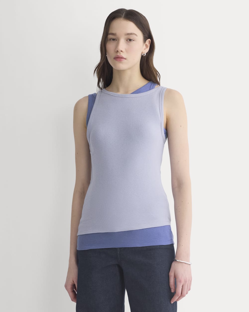 Tissue Layered Tank in Aleutian/Velvet Morning — front view