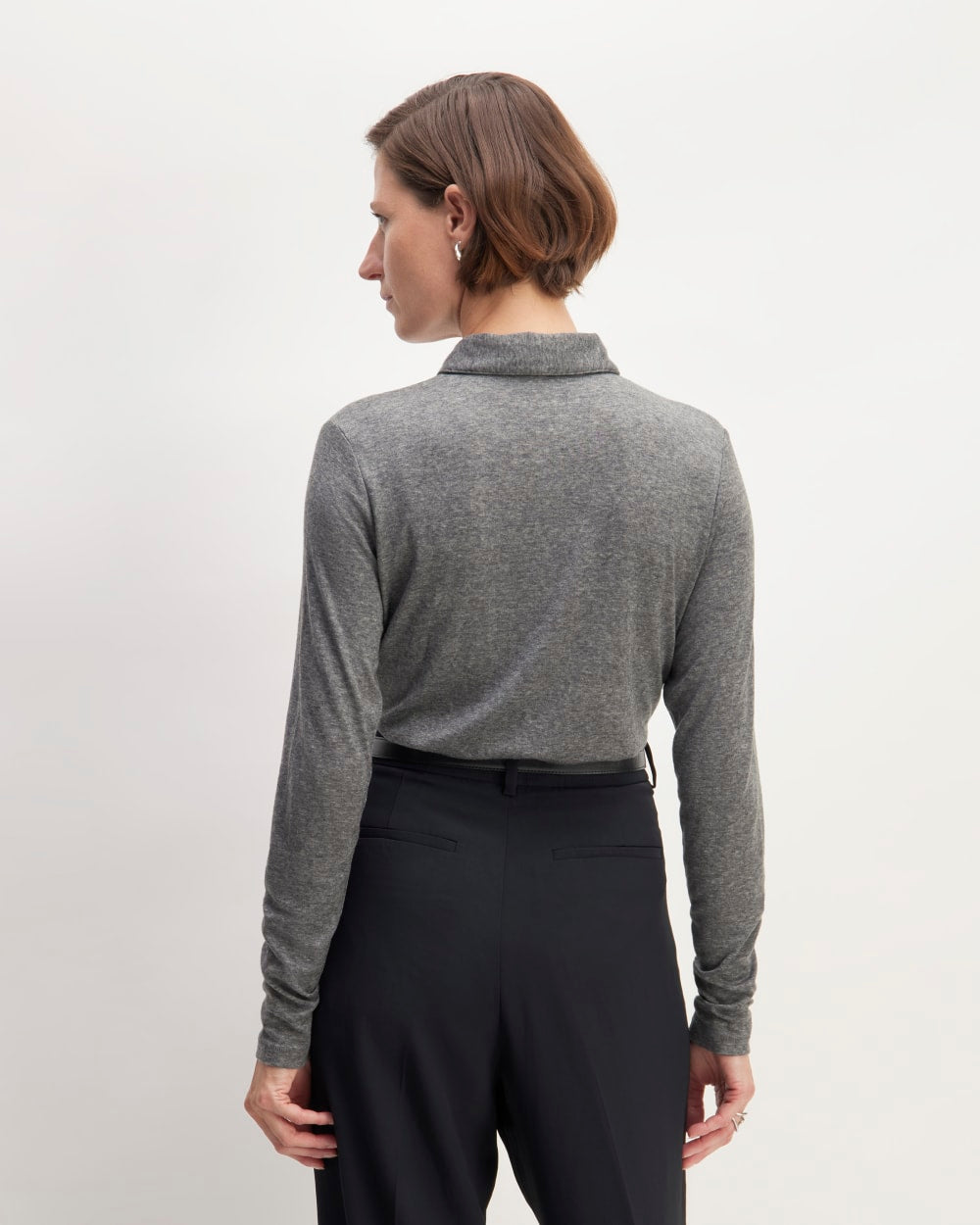 The Must-Have Shirt in Butterluxe in Heather Charcoal — detail view