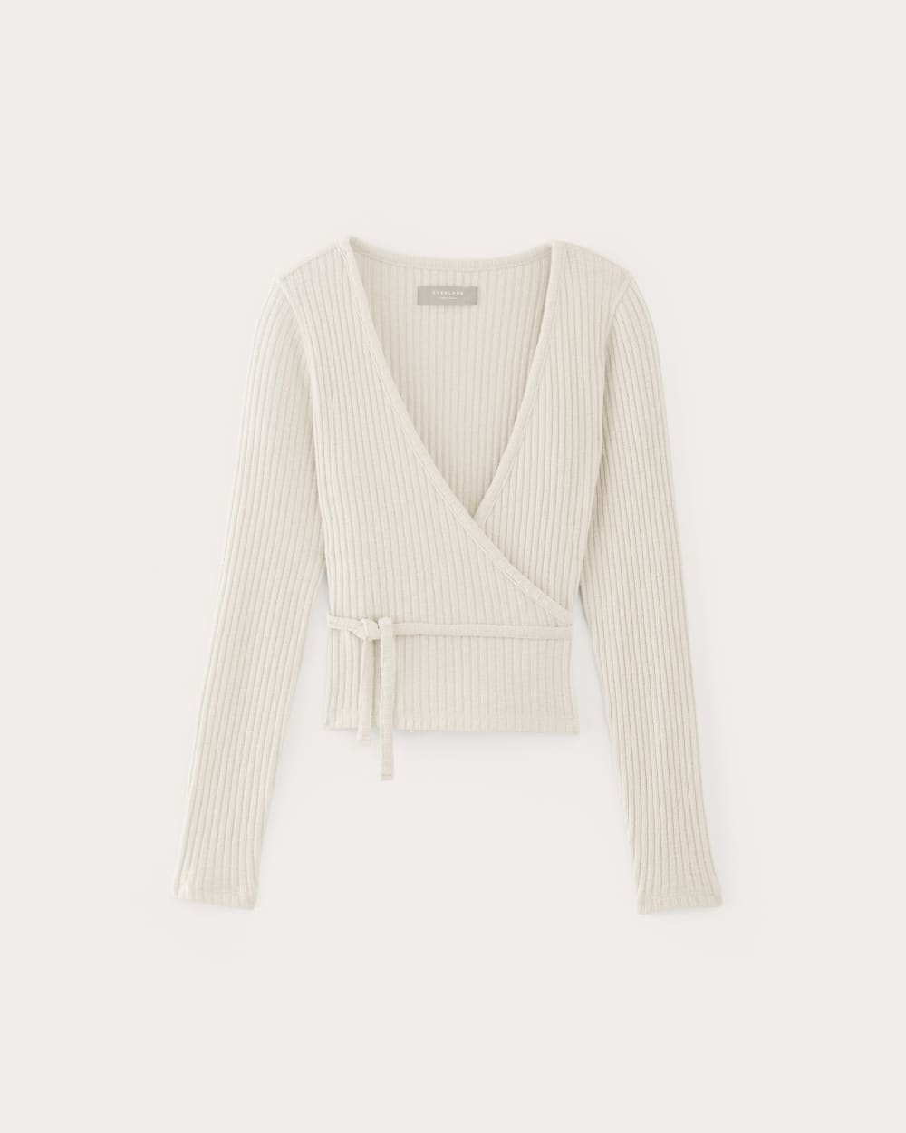 The Cozy Rib Wrap Top in Bone — alternate view