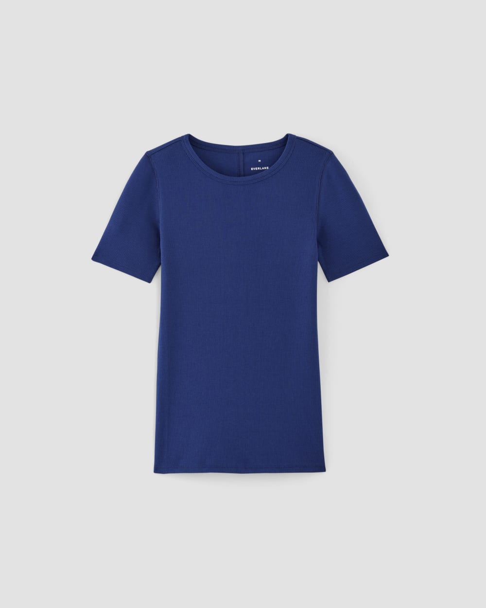 The Luxe Rib Crew in Bellwether Blue — alternate view