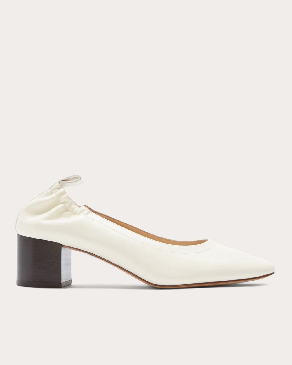 The Day Heel in Narrow Fit in Bone Stacked — front view