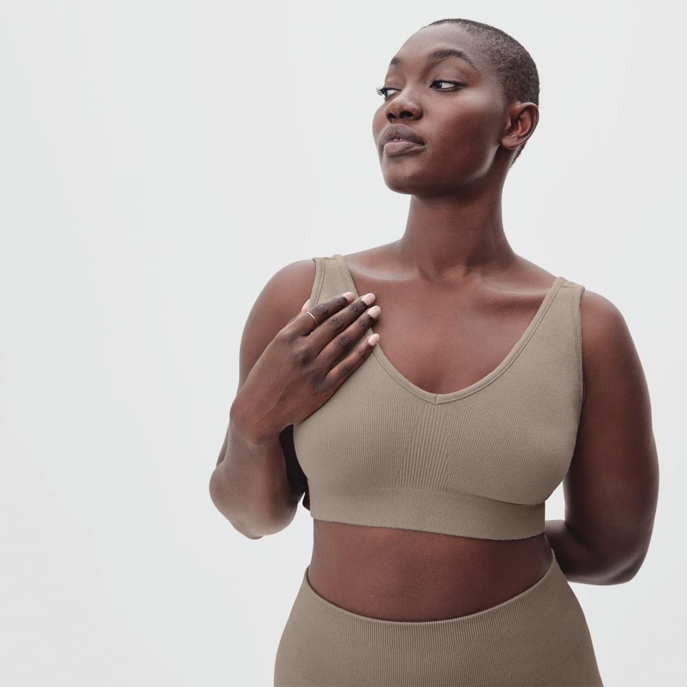 The Seamless Bra in Burnt Sugar — detail view