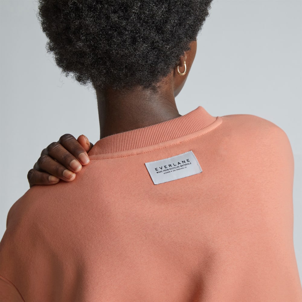 The ReTrack Oversized Crew in Light Rose — detail view