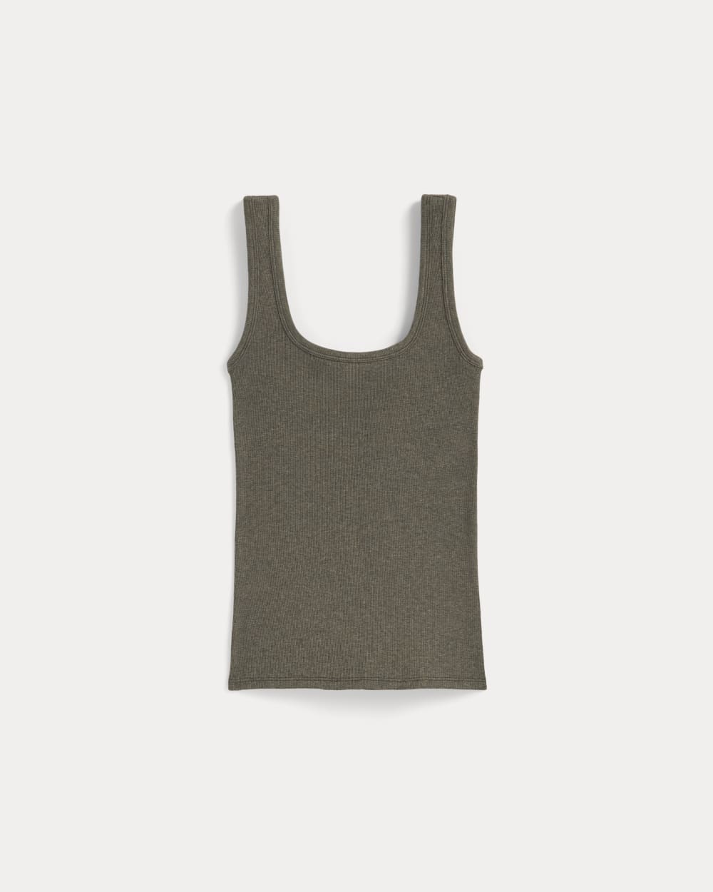 The Luxe Rib Square-Neck Tank in Heathered Fatigue — alternate view