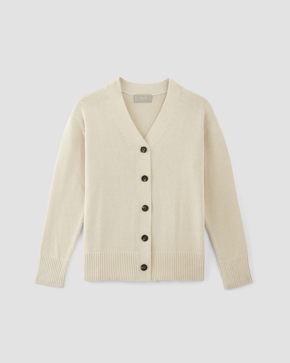 The Organic Cotton Cardigan in Canvas — alternate view