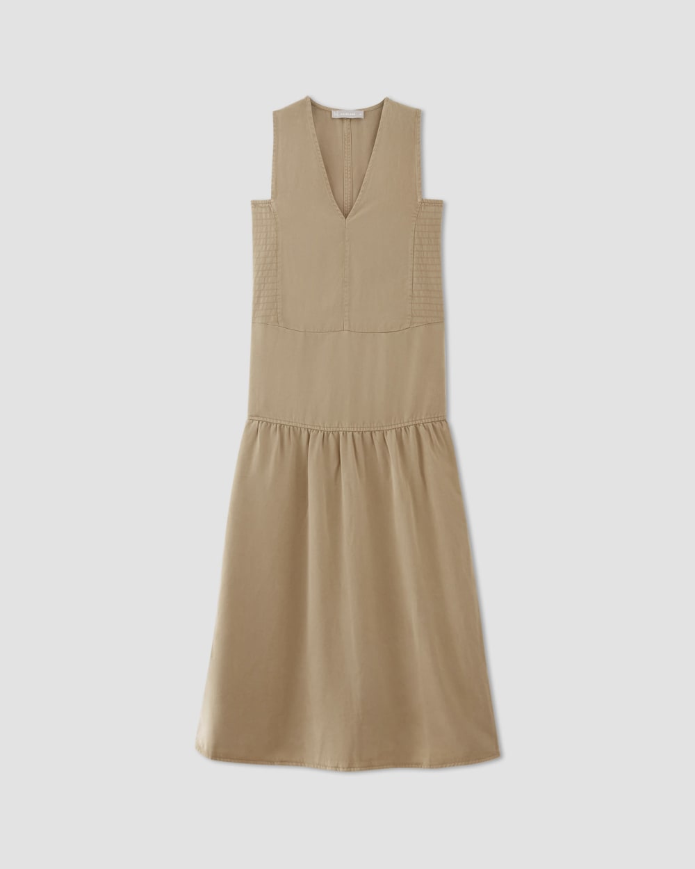 The TENCEL™ V-Neck Dress in Cornstalk — alternate view