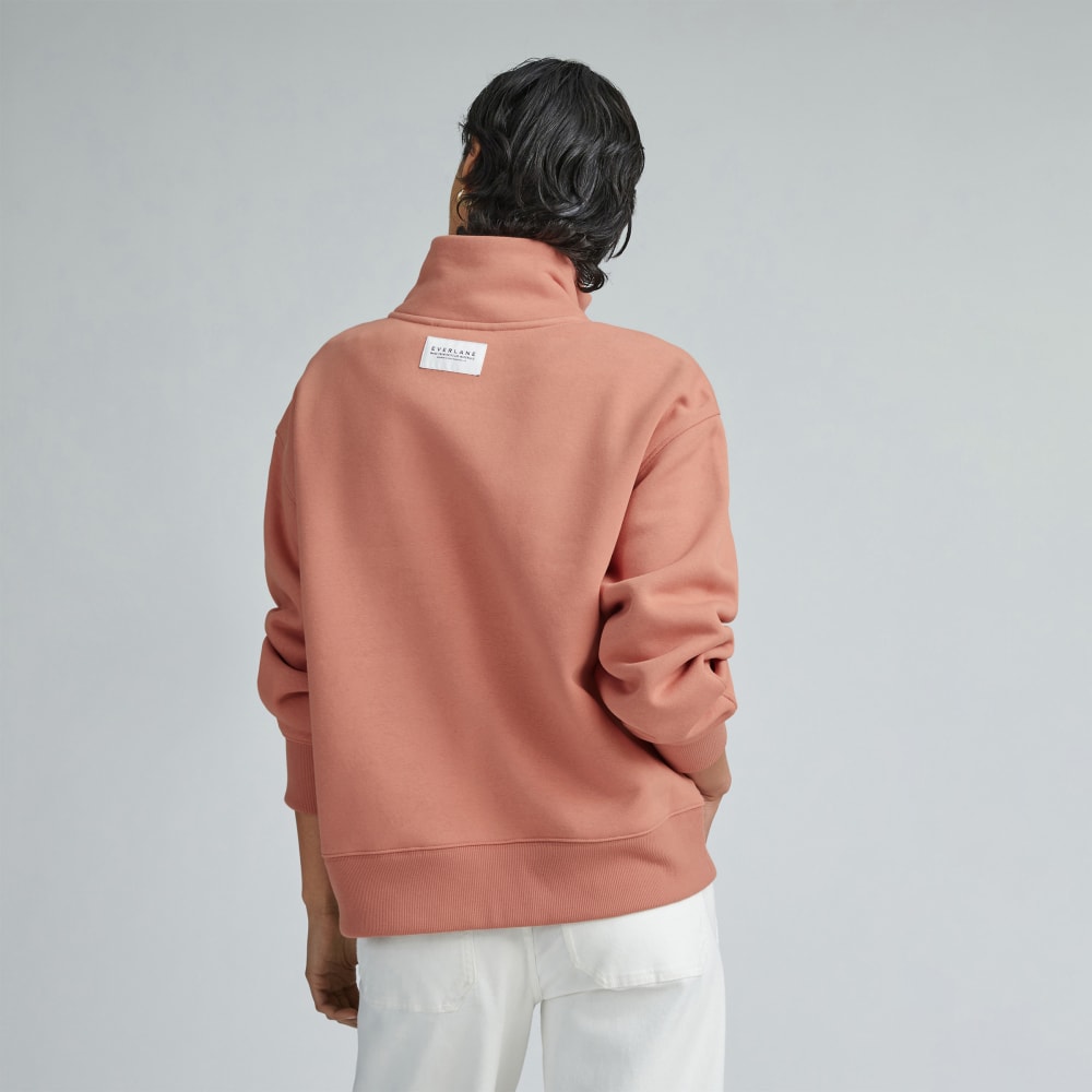 The ReTrack Half-Zip Sweatshirt in Light Rose — detail view