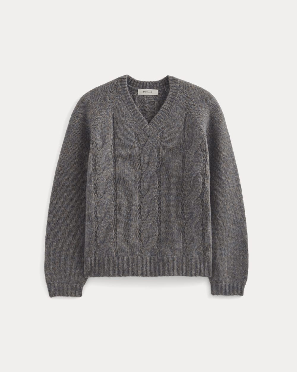 Cloud Cable V-Neck Sweater in Blue Multi Twist — alternate view