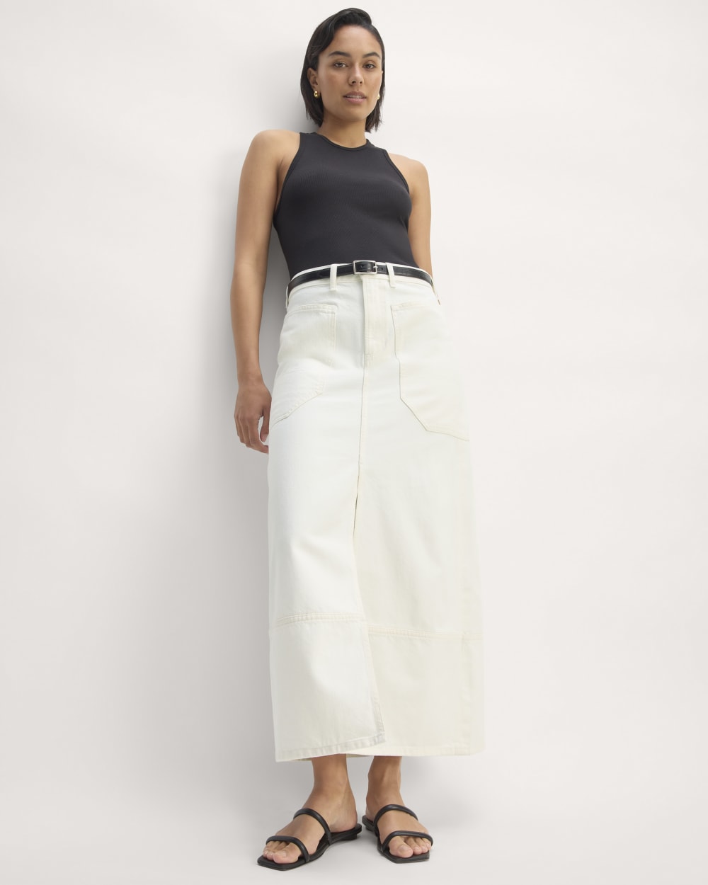 The Gardener Skirt in Bone — front view