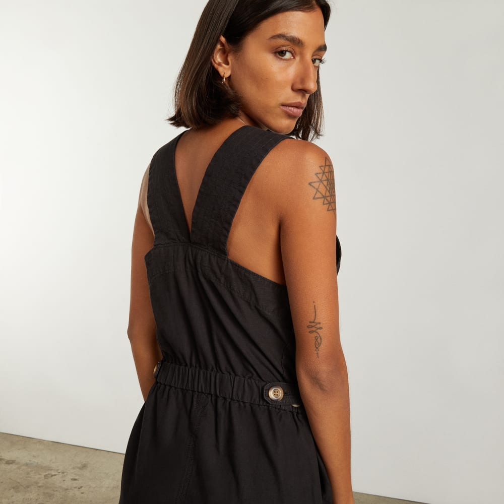 The Fatigue Apron Jumpsuit in Black — alternate view