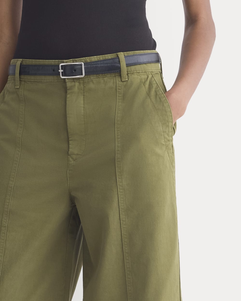 Seamed Wide-Leg Pant in Mayfly — detail view