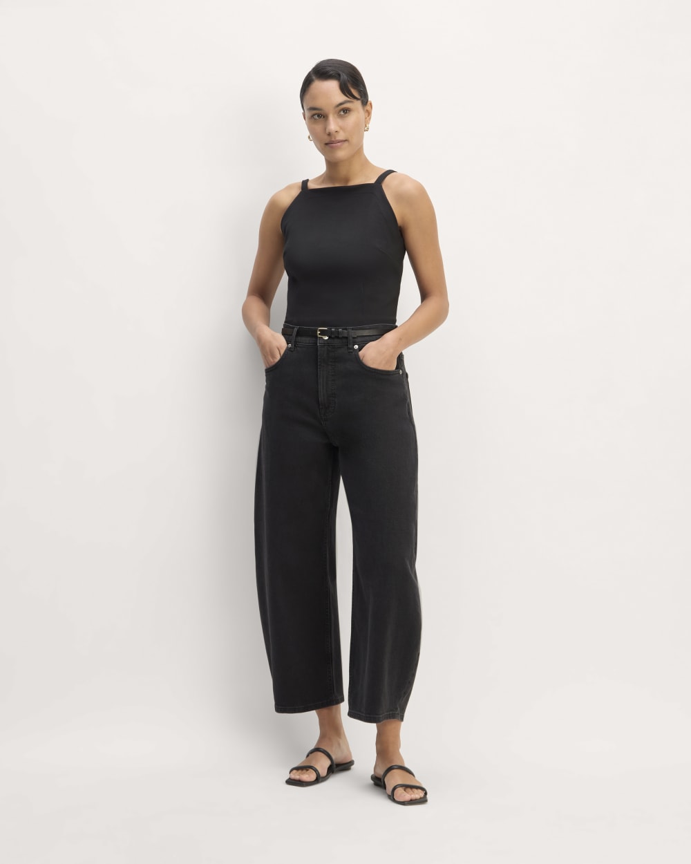 The Dream High-Neck Tank in Black — detail view