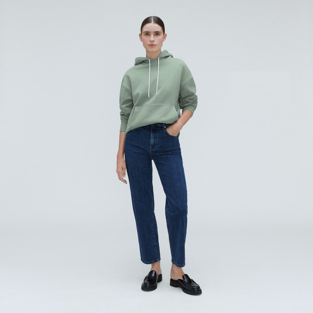 The Track Organic Cotton Popover in Lily Pad — detail view