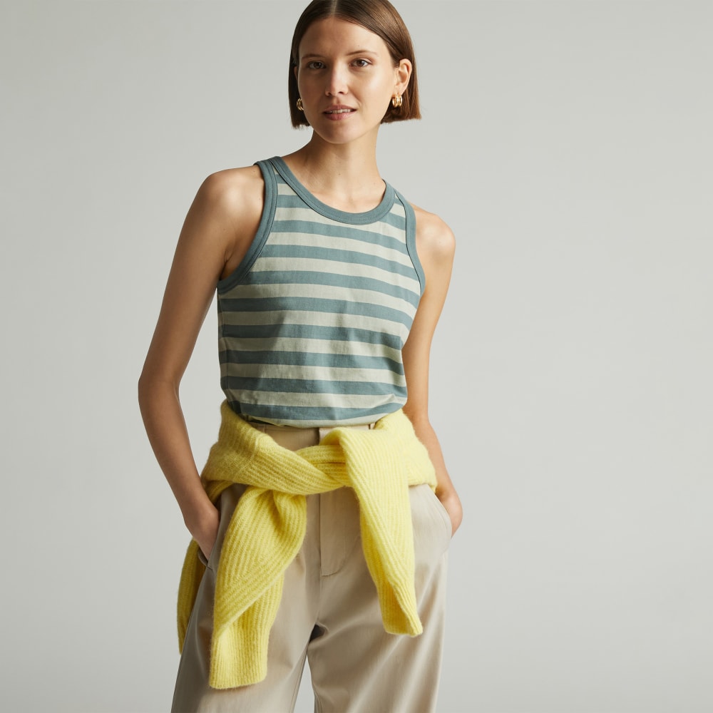 The Tank in Essential Cotton in Green Balsam / Seagrass — front view
