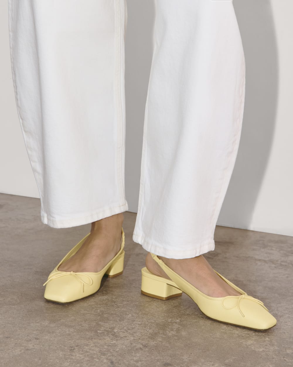 The Ballet Slingback Heel in Straw — alternate view