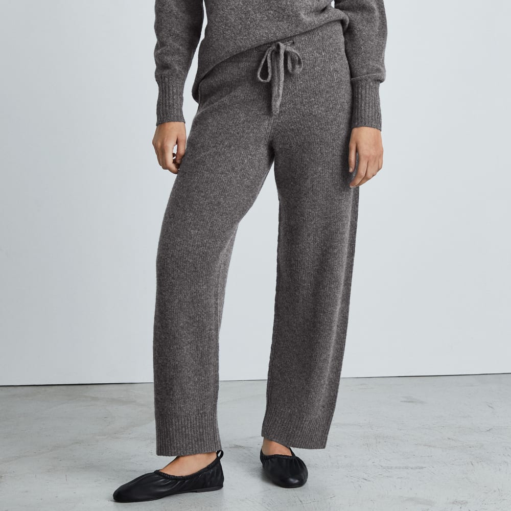 The Cozy-Stretch Wide-Leg Sweatpant in Heathered Charcoal — alternate view