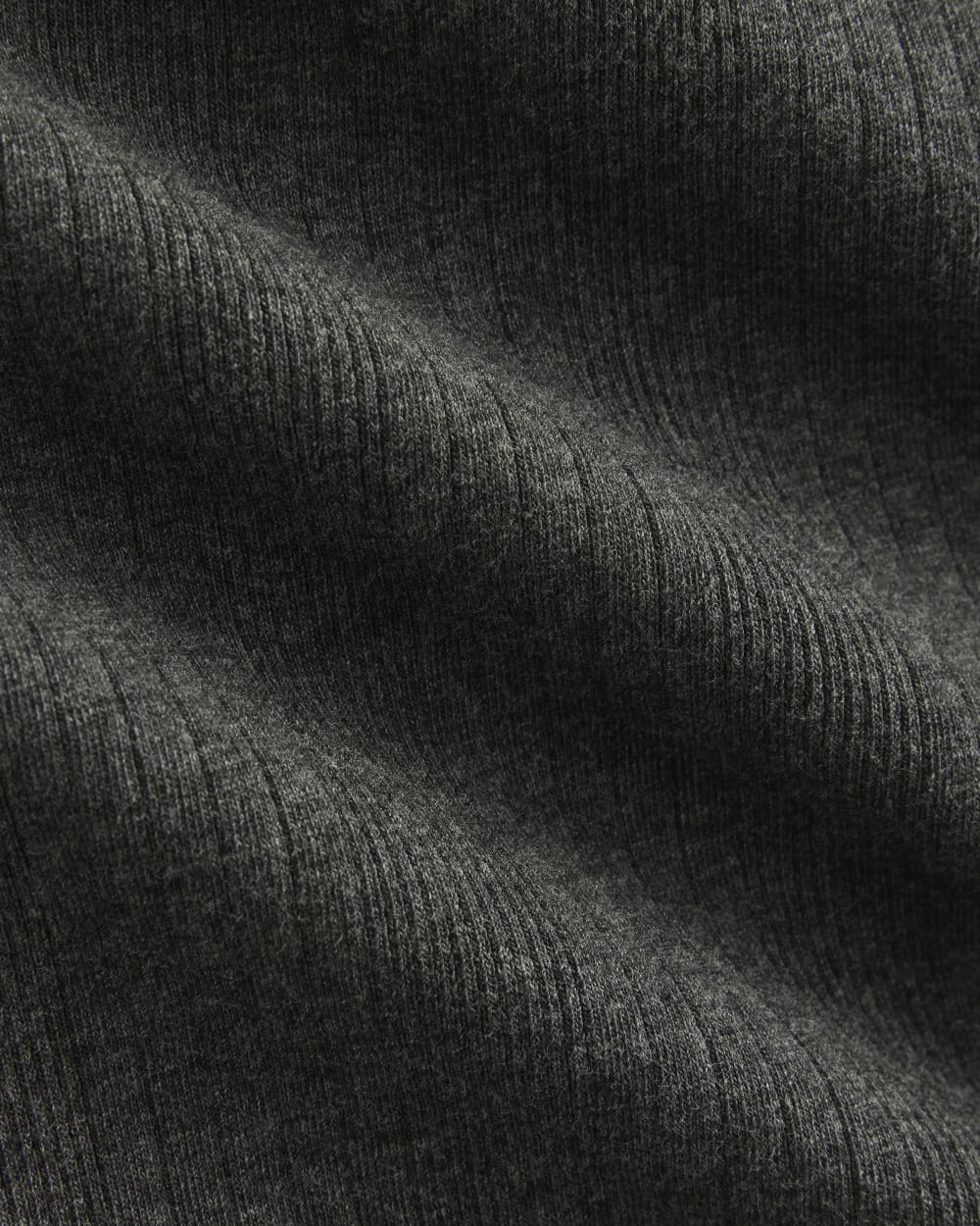 Lounge Rib Tank in Heathered Soot — detail view