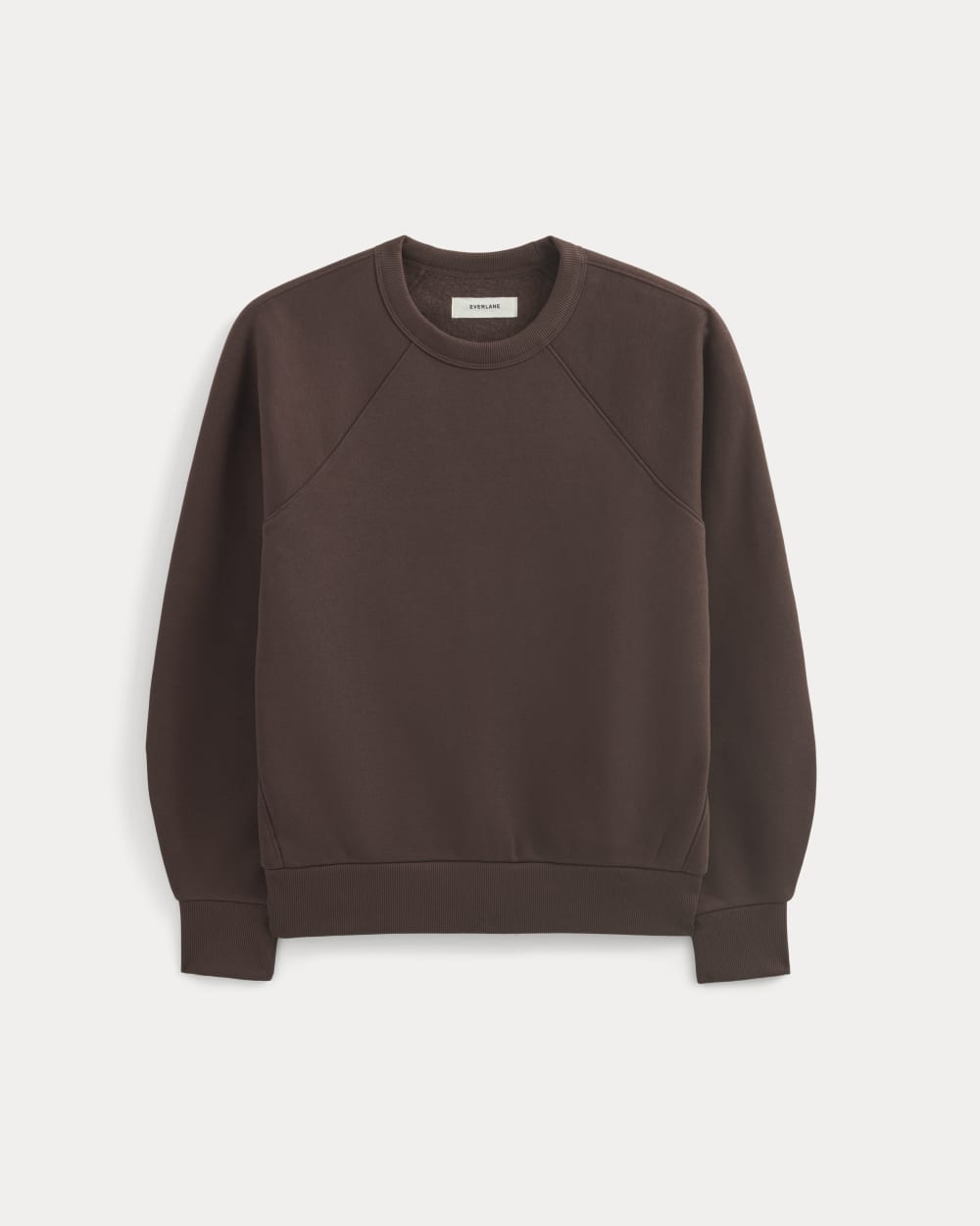 Luxe Fleece Raglan Crewneck in Dark Chocolate — alternate view