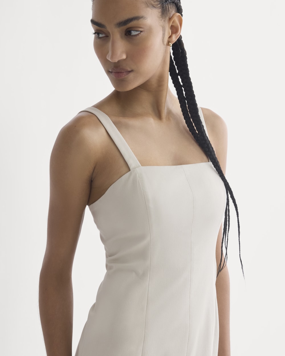 Seamed Mini Dress in Peyote — detail view