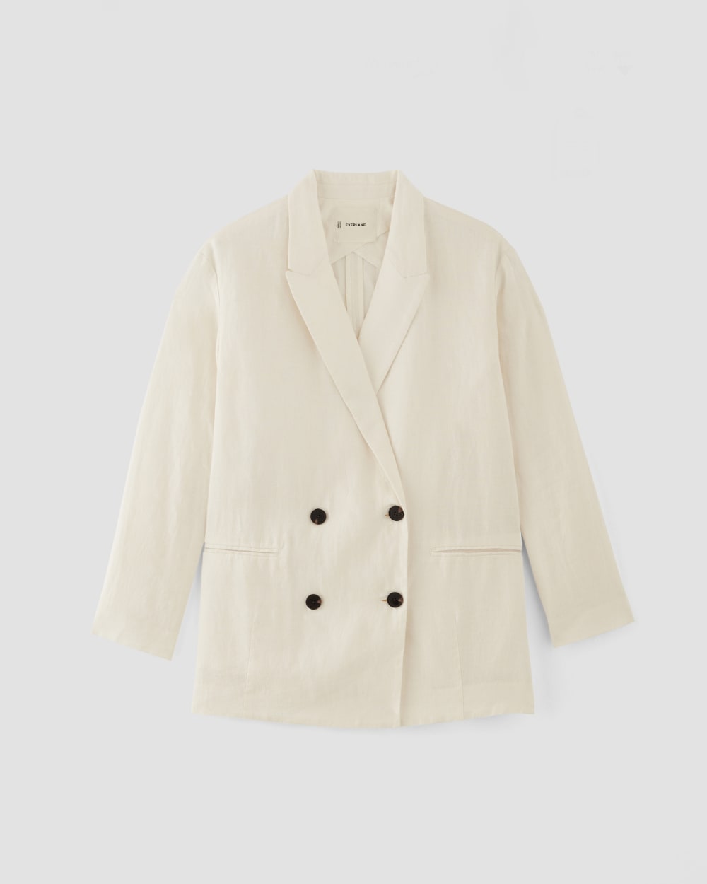 The Linen Double Breasted Blazer in Bone — alternate view