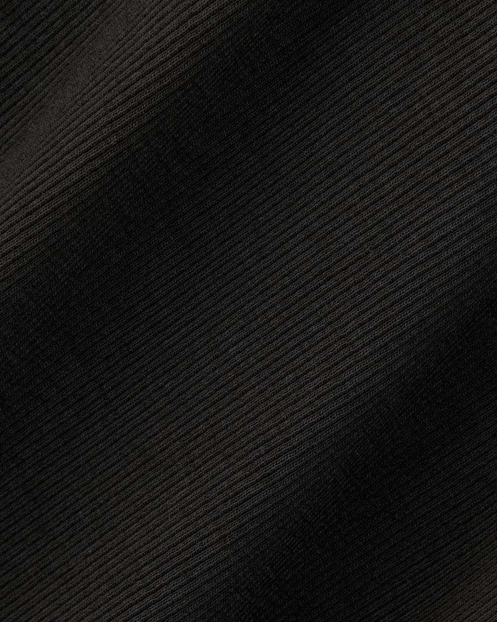 The Luxe Rib Long-Sleeve Scoop-Neck Tee in Black — detail view