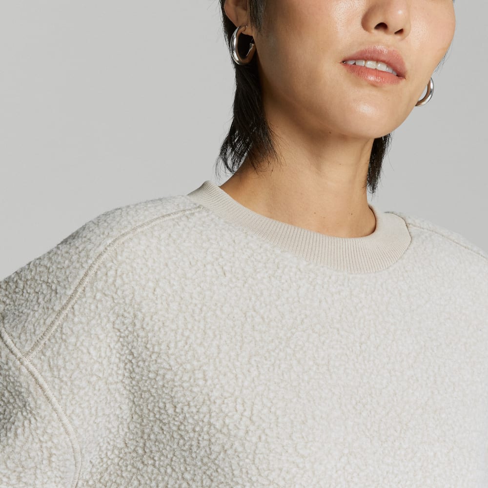 The ReNew Teddy Oversized Crew in Oat — detail view