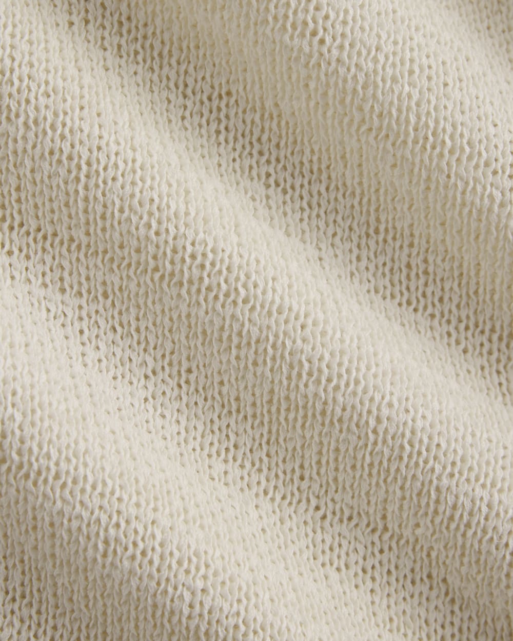 Wide-Neck Crew Sweater in Tape Yarn in Bone — detail view