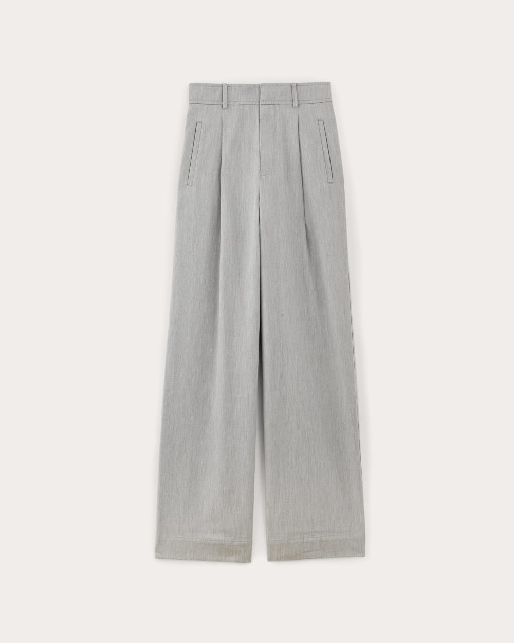The Draper Pleated Pant in Buttersmooth in Heather Steel — alternate view