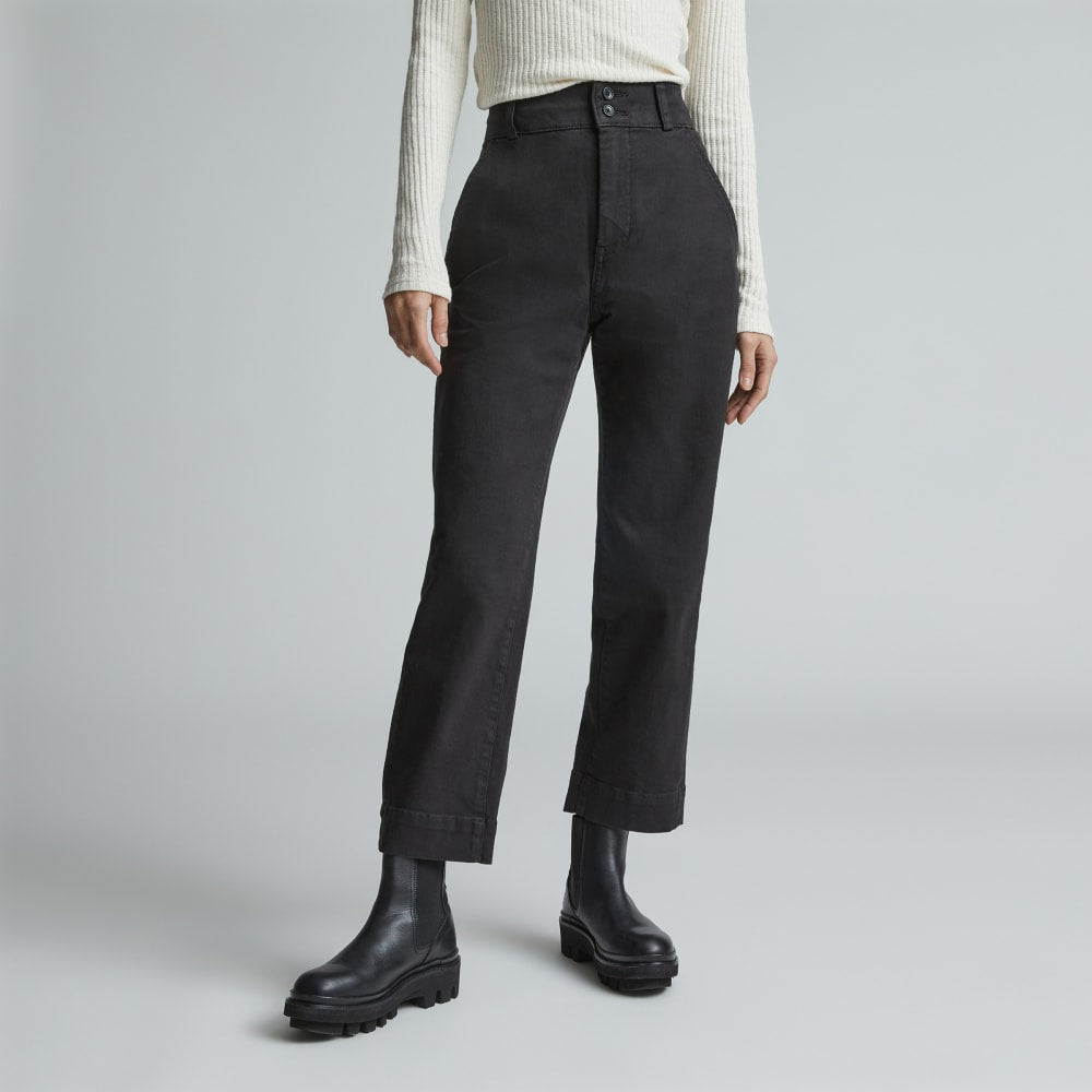 The Organic Straight-Leg Pant in Black — alternate view