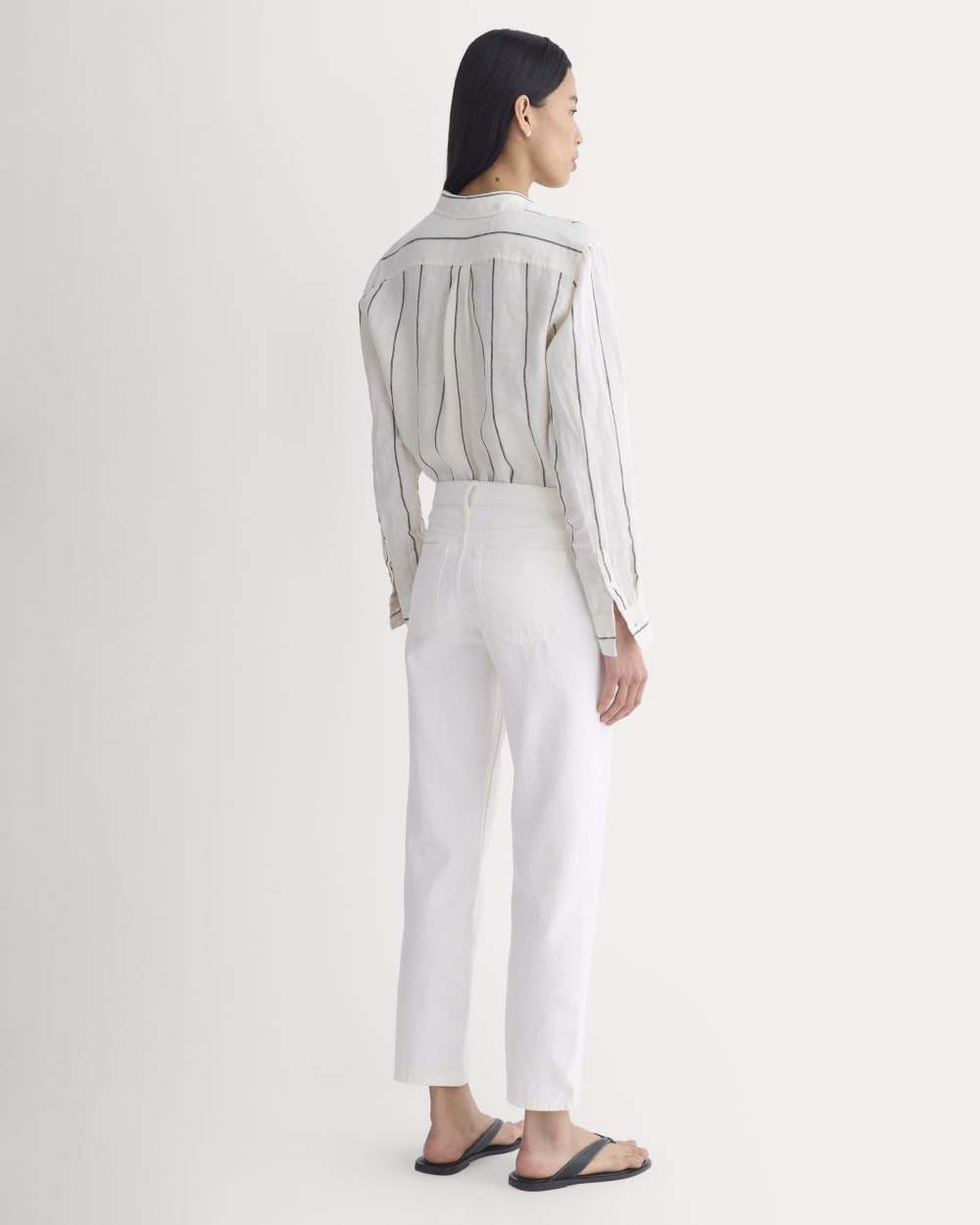 Low-Rise Straight Jean in Ecru — detail view