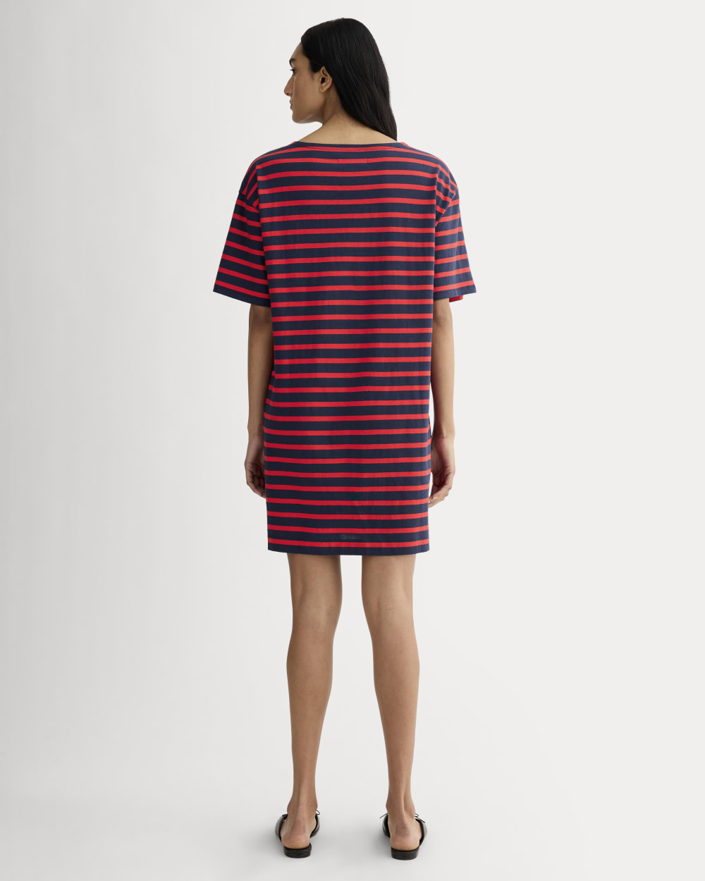 The Mariner Dress in Navy / Classic Red — detail view