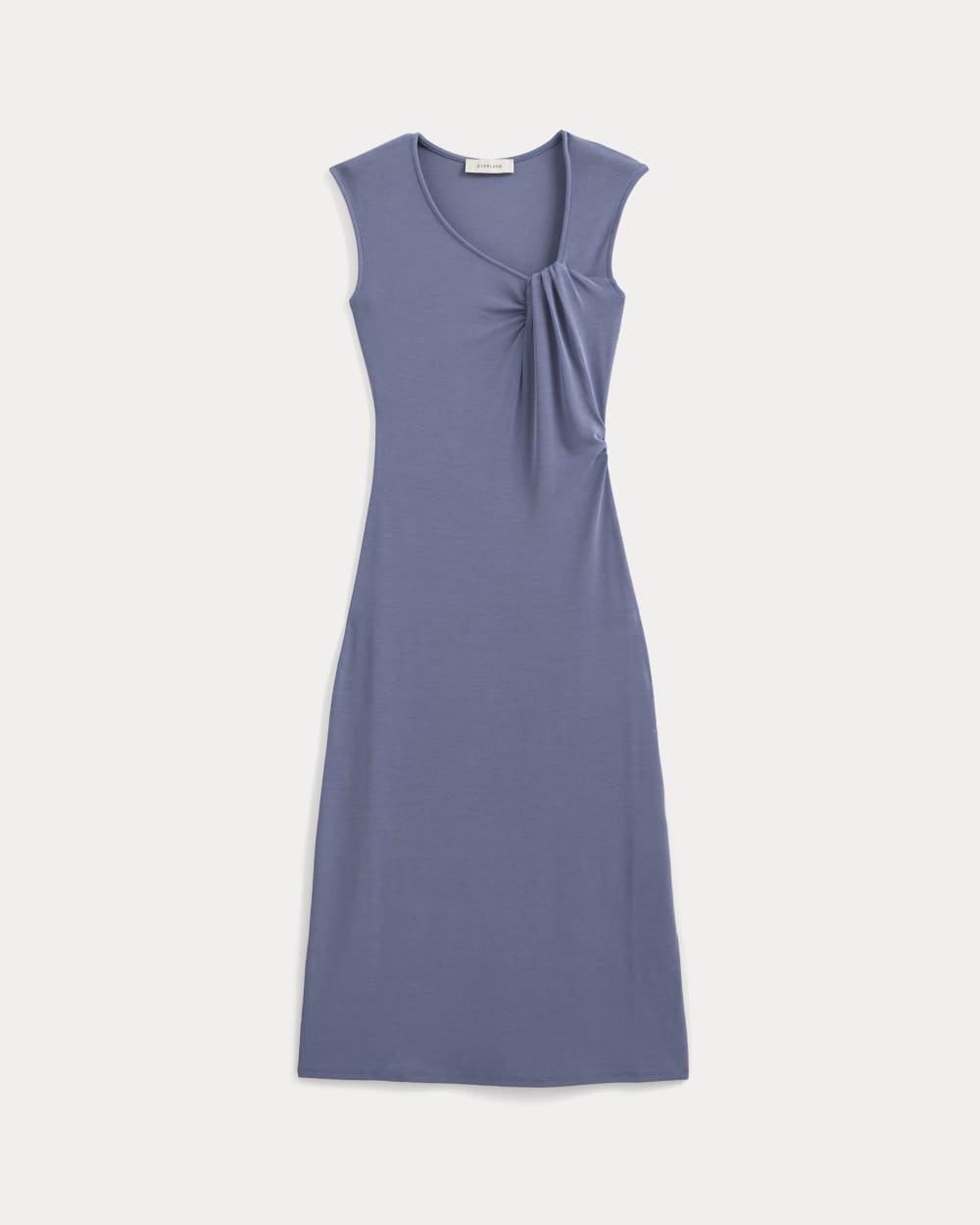Knit Asymmetrical Midi Dress in Blue Dusk — alternate view