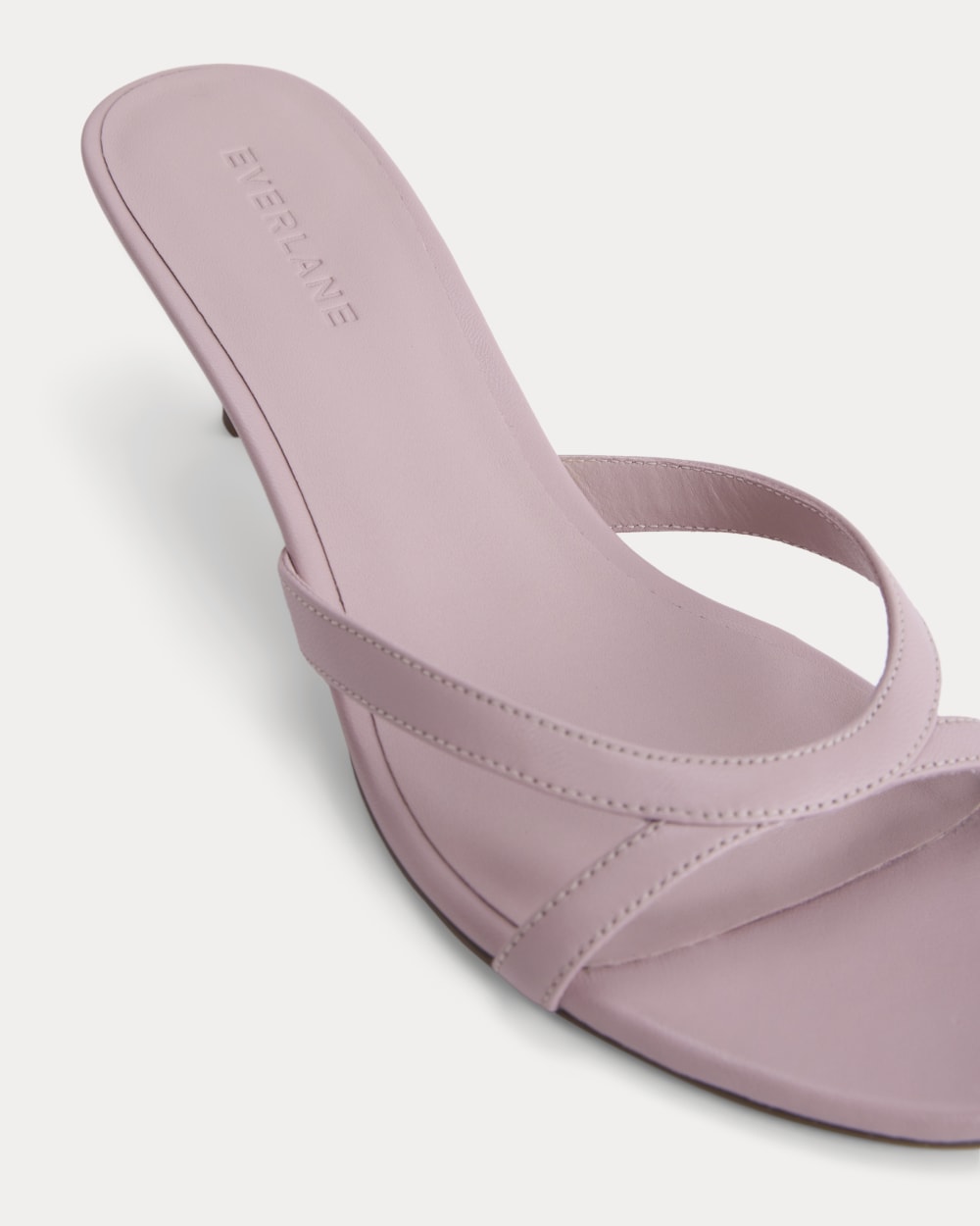 Sculpted Heel Sandal in Pale Mauve — detail view