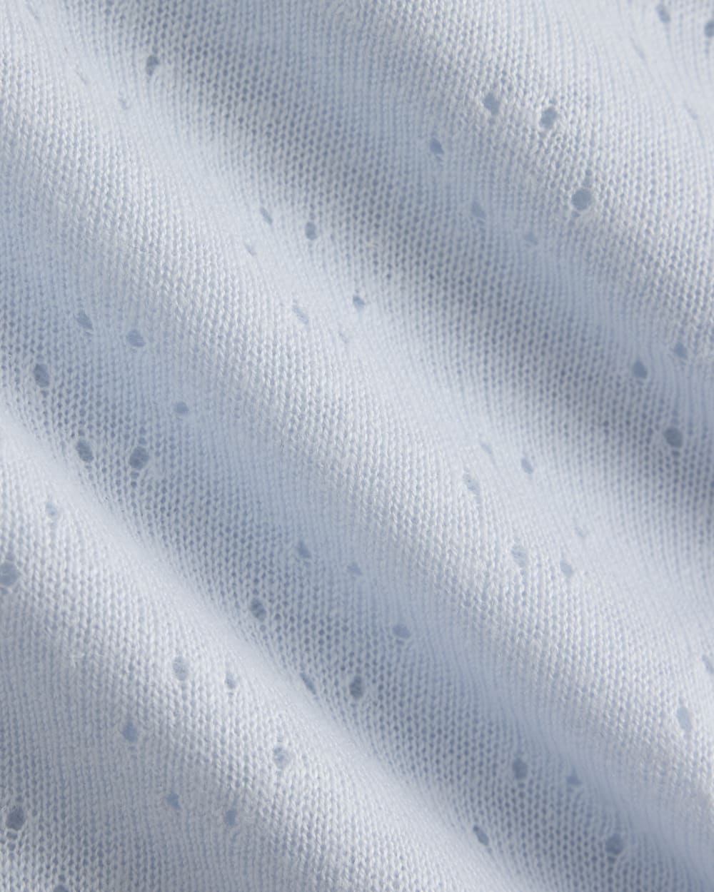 Lace-Trimmed Tank in Fine Linen in Skywriting — detail view