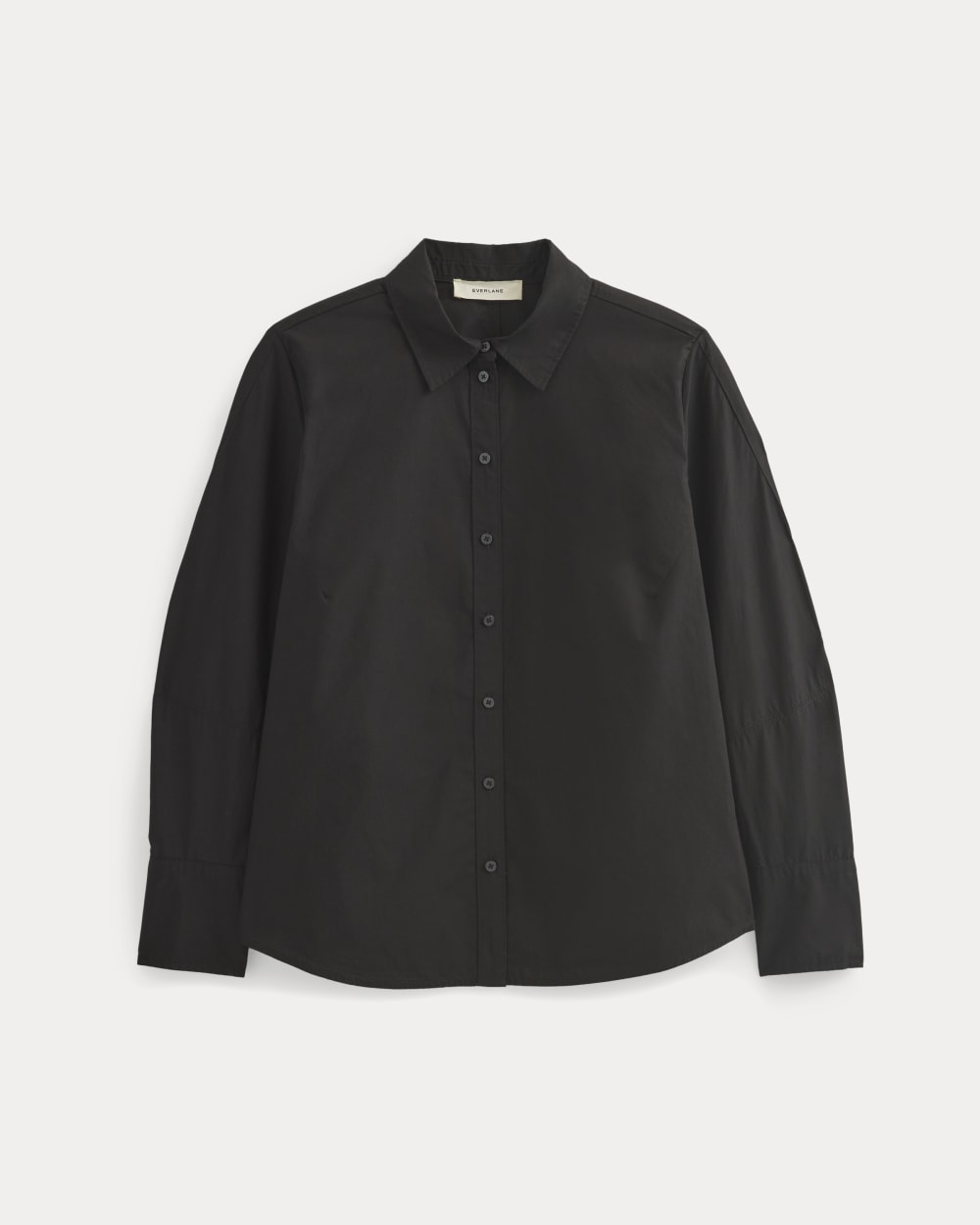 Lantern-Sleeve Shirt in Lightweight Cotton in Black — alternate view