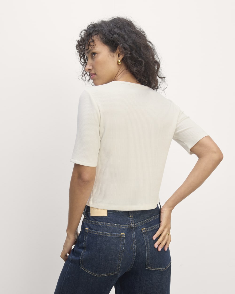 The Shimmy Tee in Bone — detail view