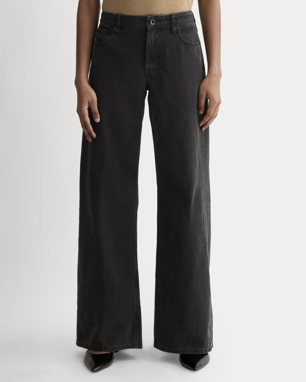 The Low-Key Jean in Washed Black — detail view