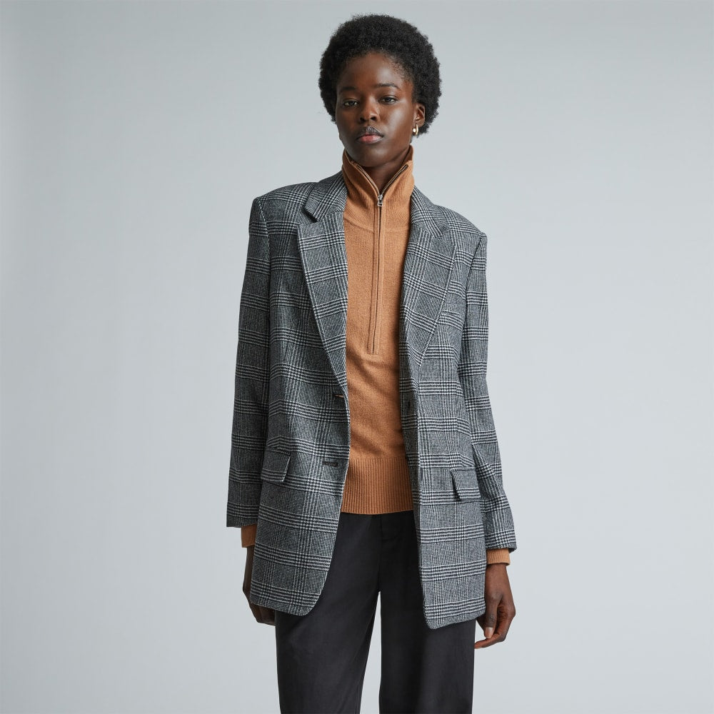 The Oversized Blazer in Wool in Glen Plaid — alternate view