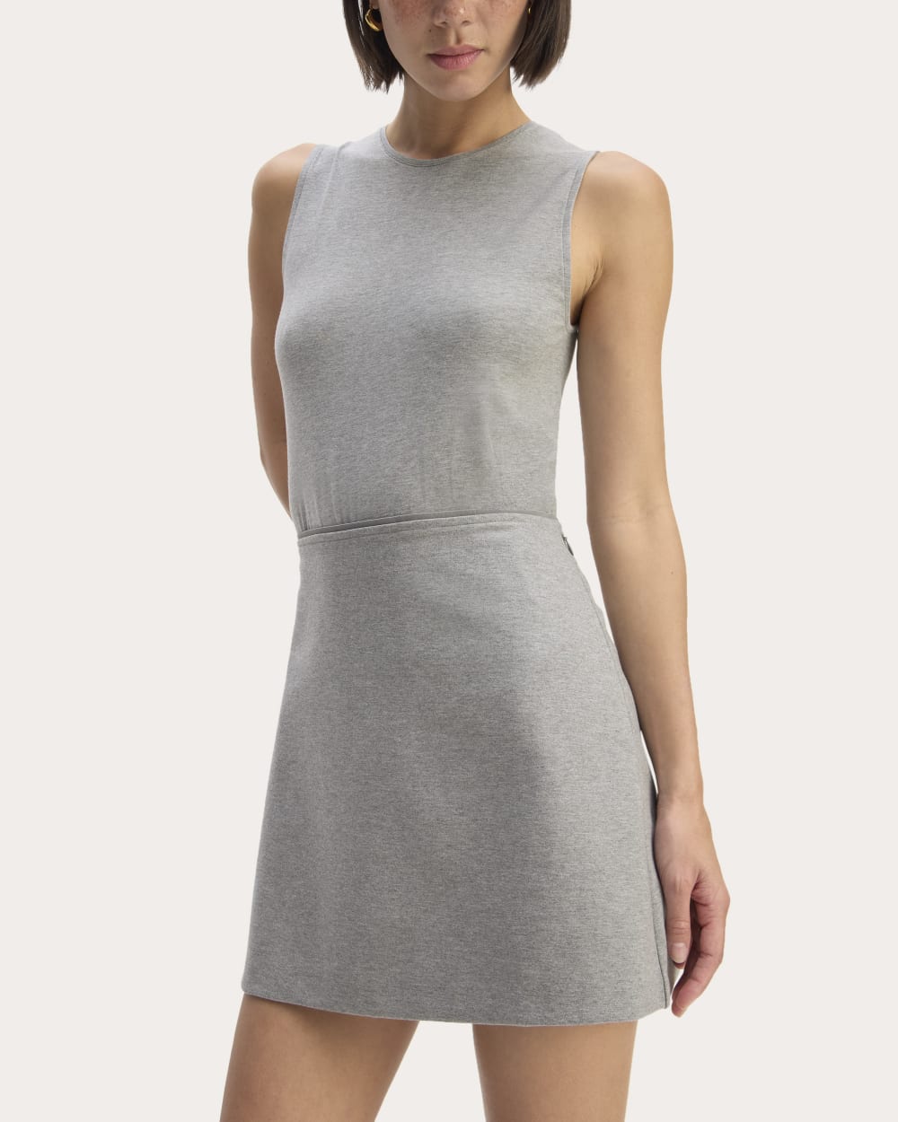 The Dream Mini Skirt in Mid Heather Grey — detail view