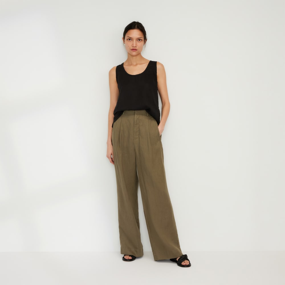 The Linen Way-High® Drape Pant in Kalamata — detail view