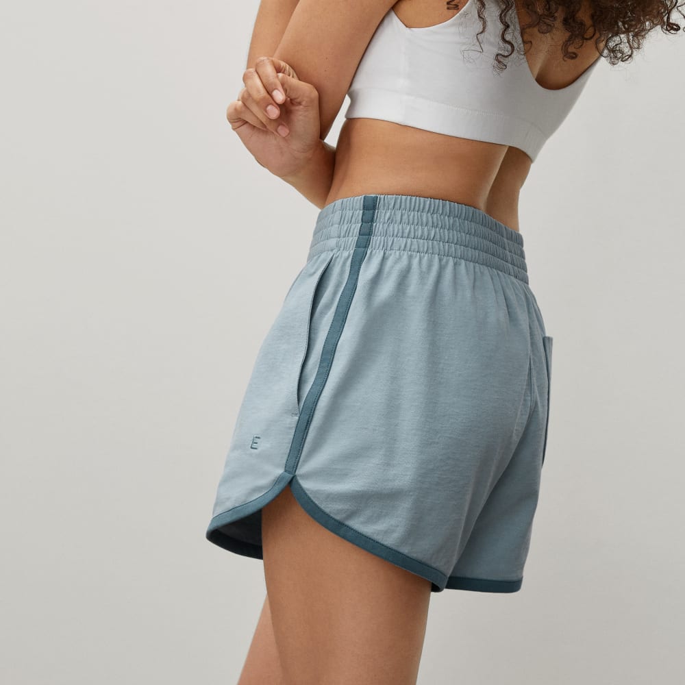 The Retro Jersey Short in Mazarine Blue — detail view