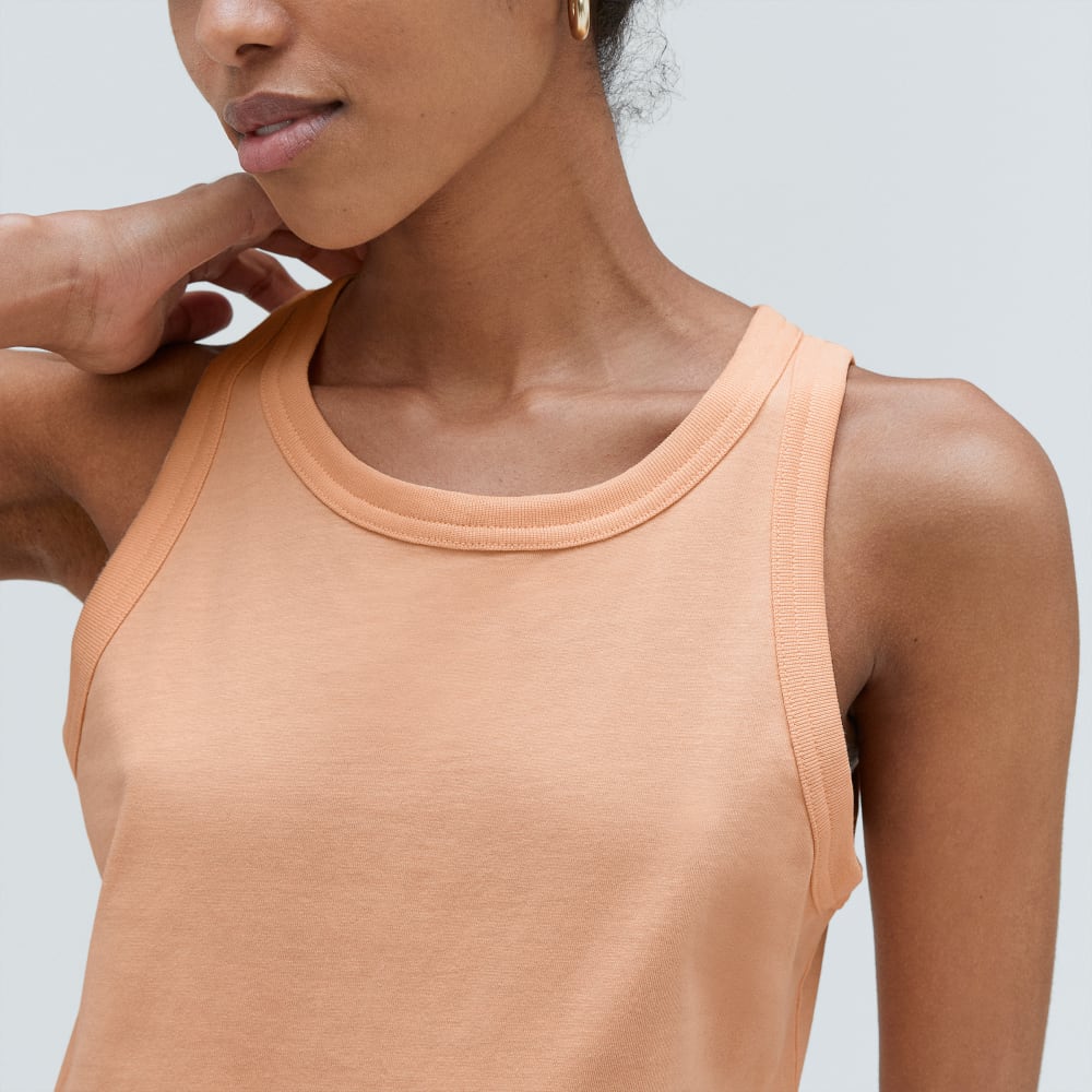 The Tank in Essential Cotton in Apricot — detail view