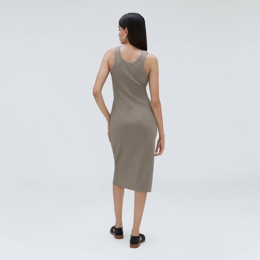 The ’90s Rib Dress in Clay — detail view