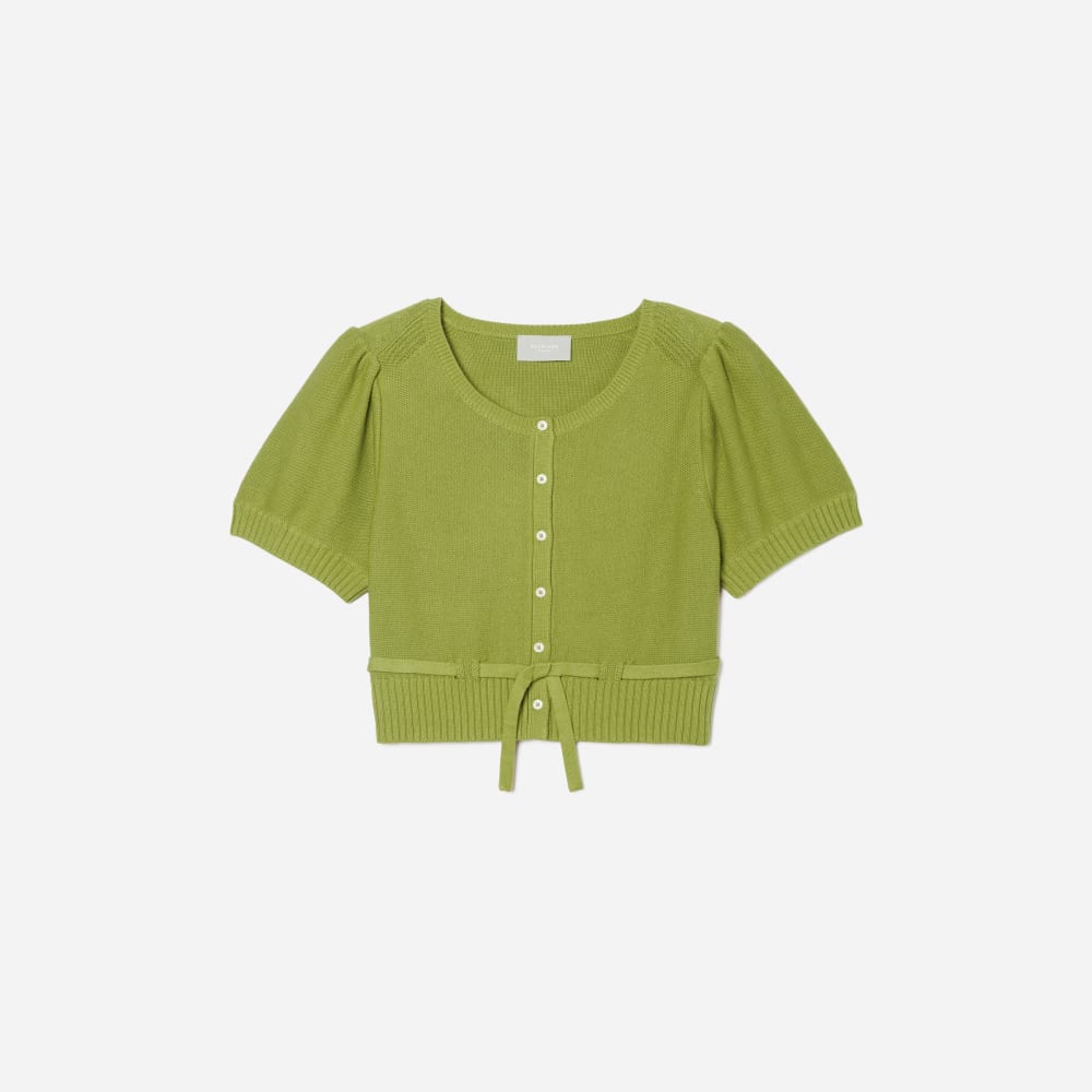 The Puff Sleeve Sweater Top in Pepper — front view