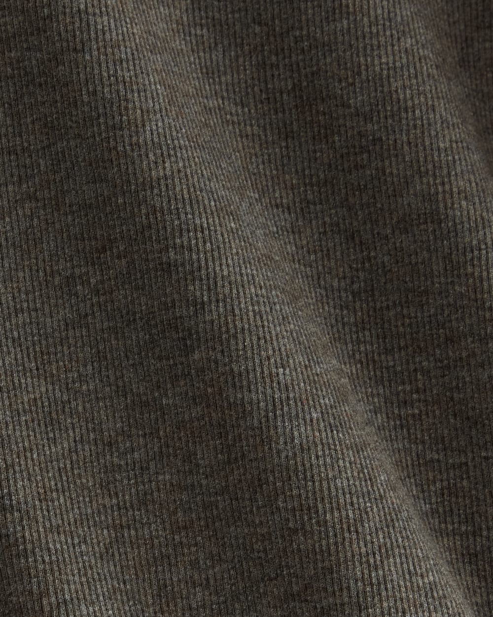 The Luxe Rib Turtleneck in Washed Heathered Fatigue — detail view