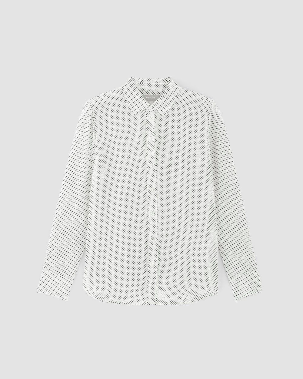 The Must-Have Shirt in Washable Silk in Bone / Black Polka Dot — alternate view