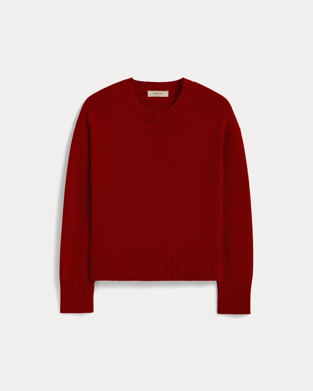 The Boxy Sweater in Everyday Cotton in Classic Red — alternate view