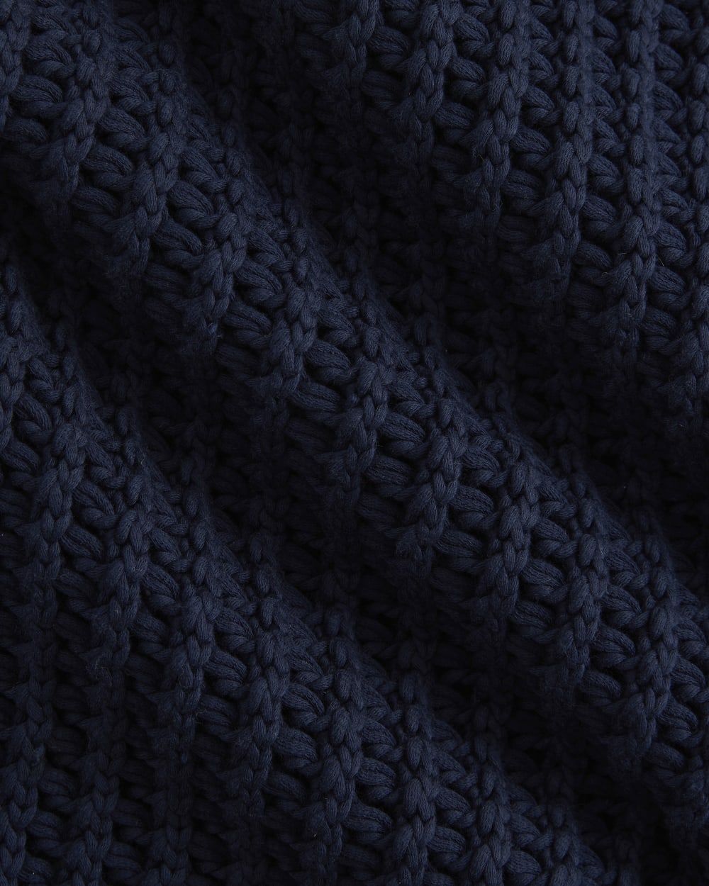 Open-Knit Tunic Vest in Elevated Cotton in Navy — detail view