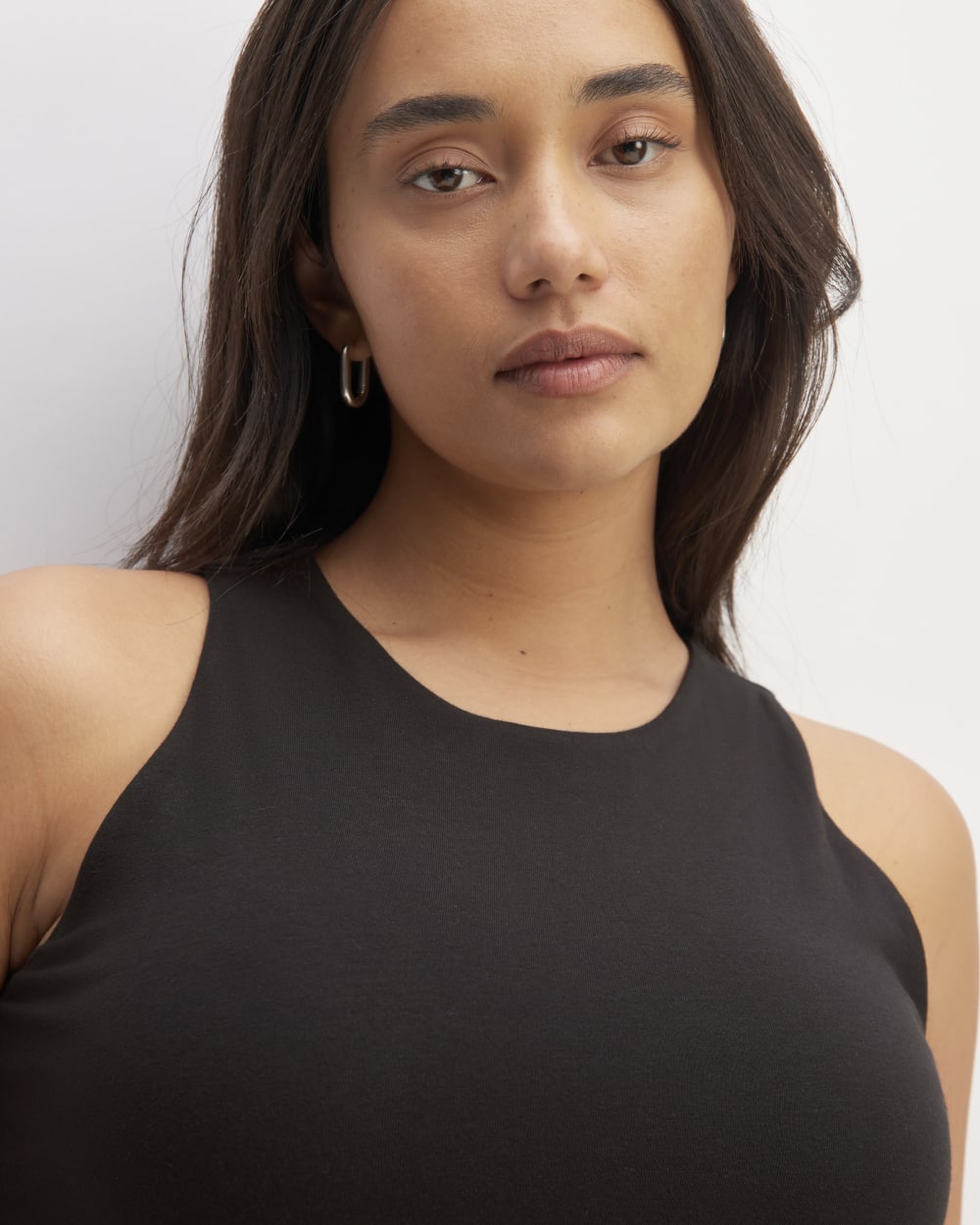 The Supima® High-Neck Riviera Dress in Black — detail view
