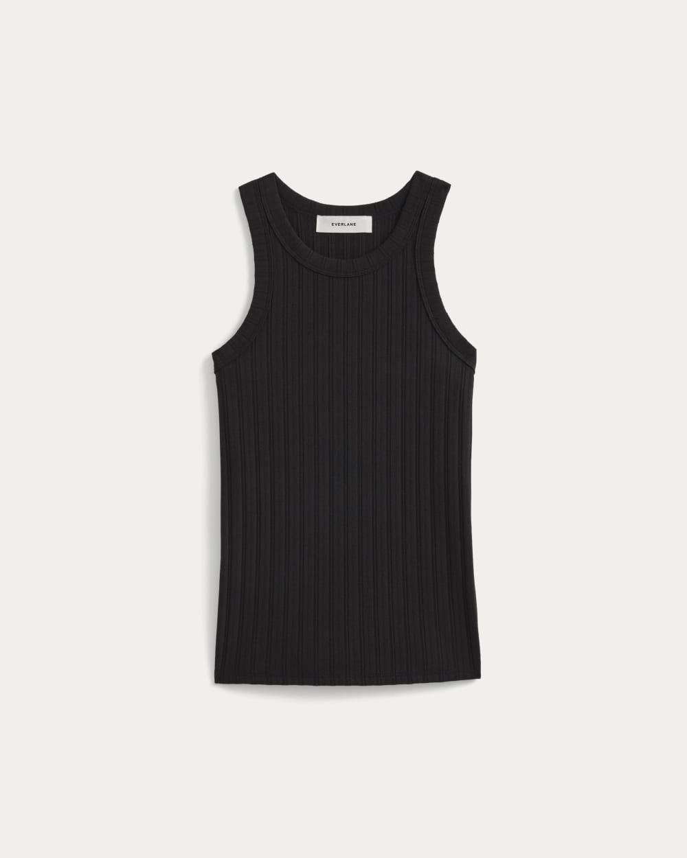 Racerback Tank in Pointelle in Black — alternate view